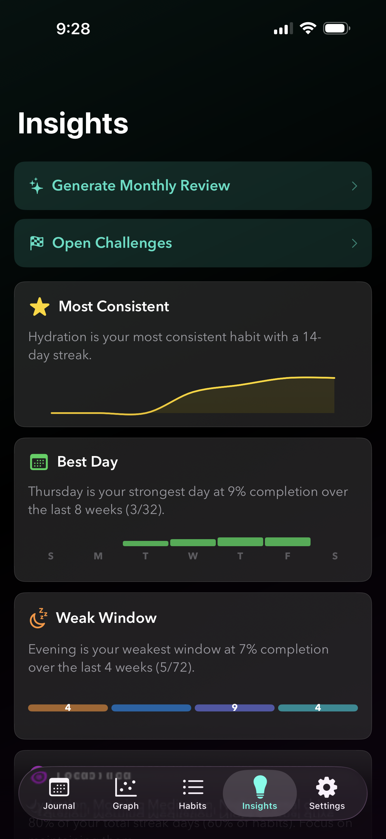Insights screen